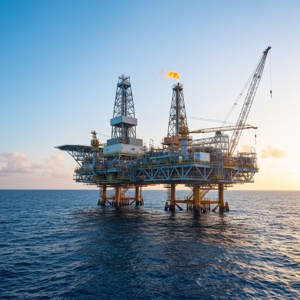 Oil and gas refinery at dusk - energy sector consultancy